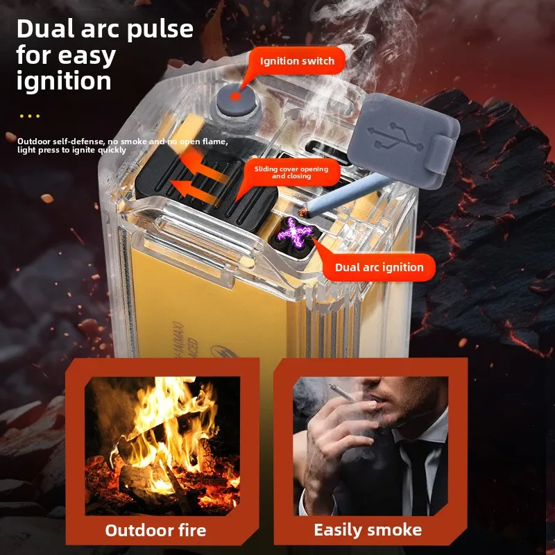 Strong Light Safety Hammer LED Flashlight Zoom Remote Multifunctional Lighter USB Power Bank Magnetic Work Light Horn Flashlight