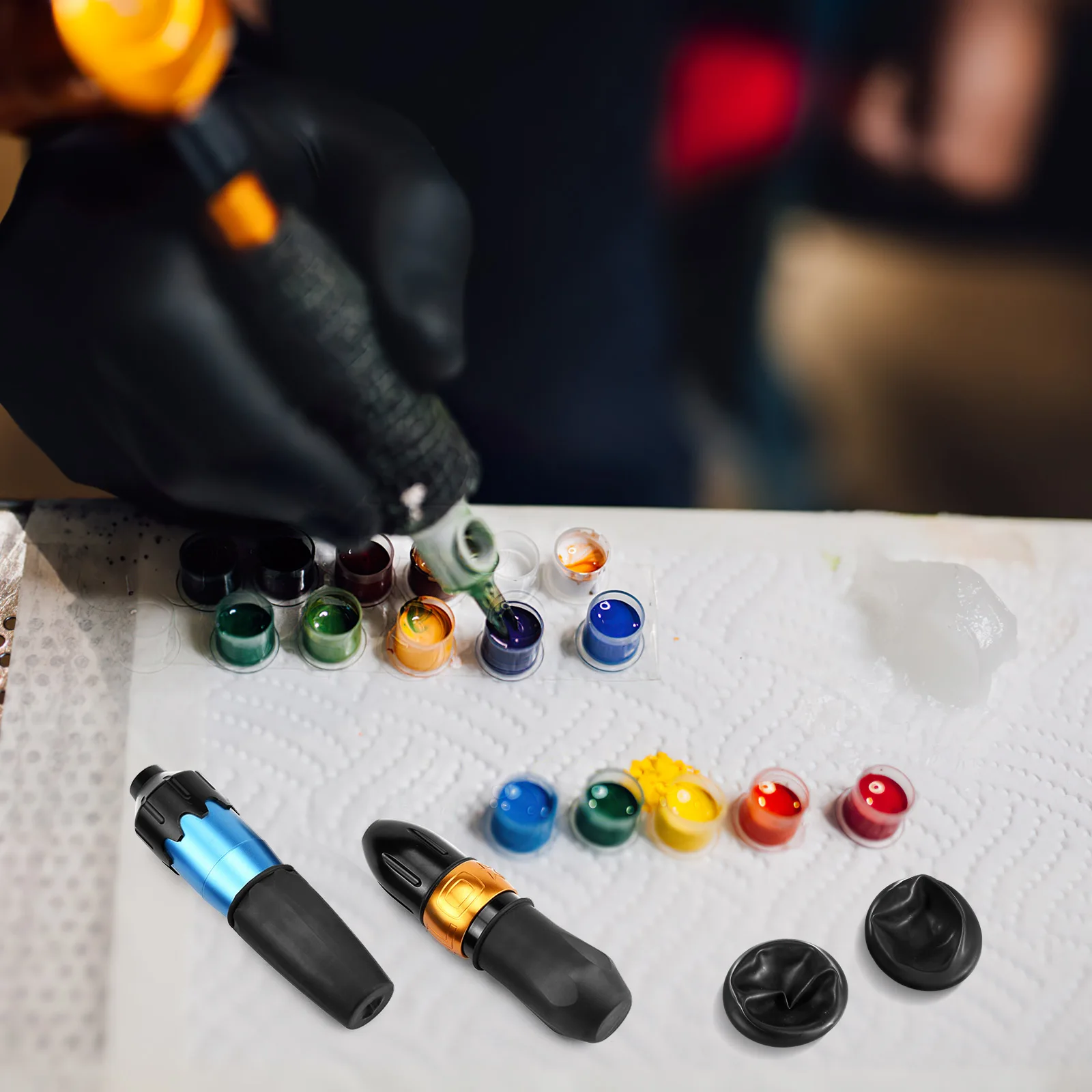 

100pcs Tattoo Machine Cover Handle Case Black Finger Sleeve Thickened Dustproof NonSlip Latex Quality Body Art