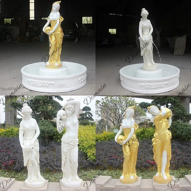 European Large Floor  Holding Pot Fountain Waterfall Garden Courtyard Decor Creative Ornament