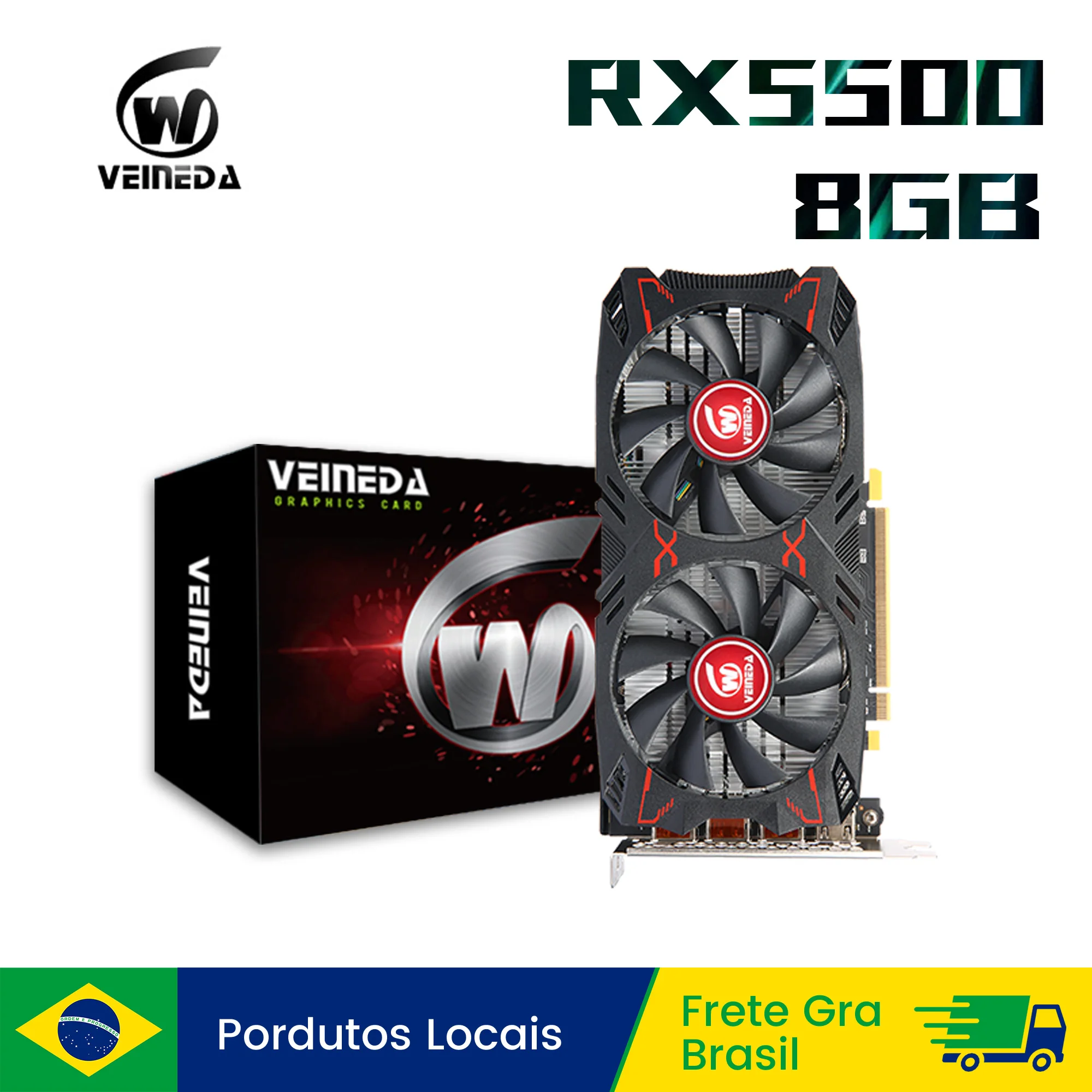 Veineda Grafikkarte RX5500XT 8GB GDDR6 RX 5500 XT Video Karten PCI Express 4,0 X Desktop RX5500 XT 8G 128BiT