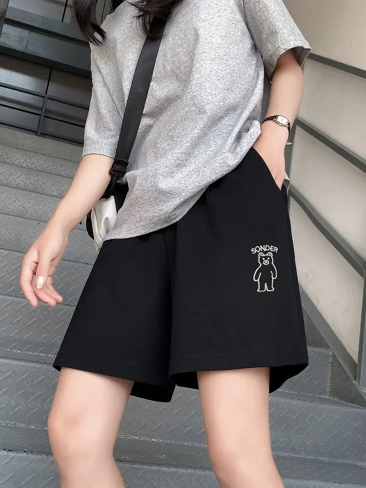 Loose-Fitting High-Waisted Shorts For Women Clothing Streetwear Drawstring Sexy Girl Casual Shorts Fashion Patchwork Ropa Mujer