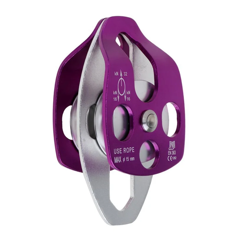 بكرة مزدوجة لنظام السحب تسلق الإنقاذ سحب تسلق بكرة مزدوجة رافع التسلق في الهواء الطلق الملحقات-AA26