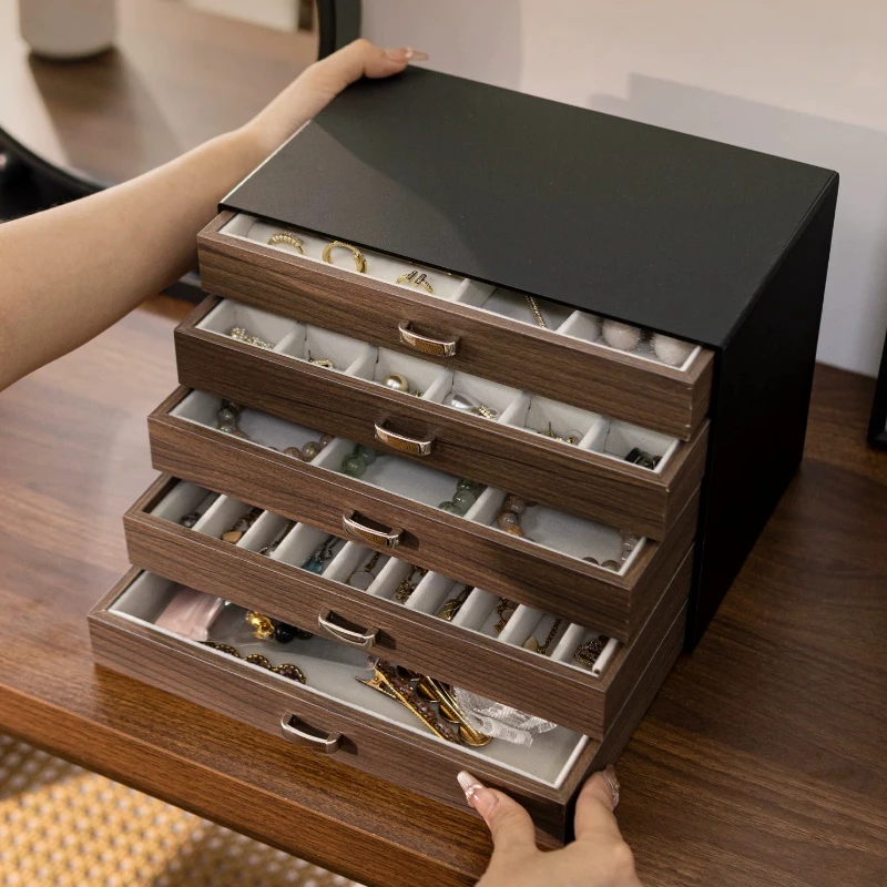 Multi-Layer Exquisite Jewelry Box Bracelet Necklace Ring Storage Box Organizer Large-capacity Drawer Table Earrings Display Case