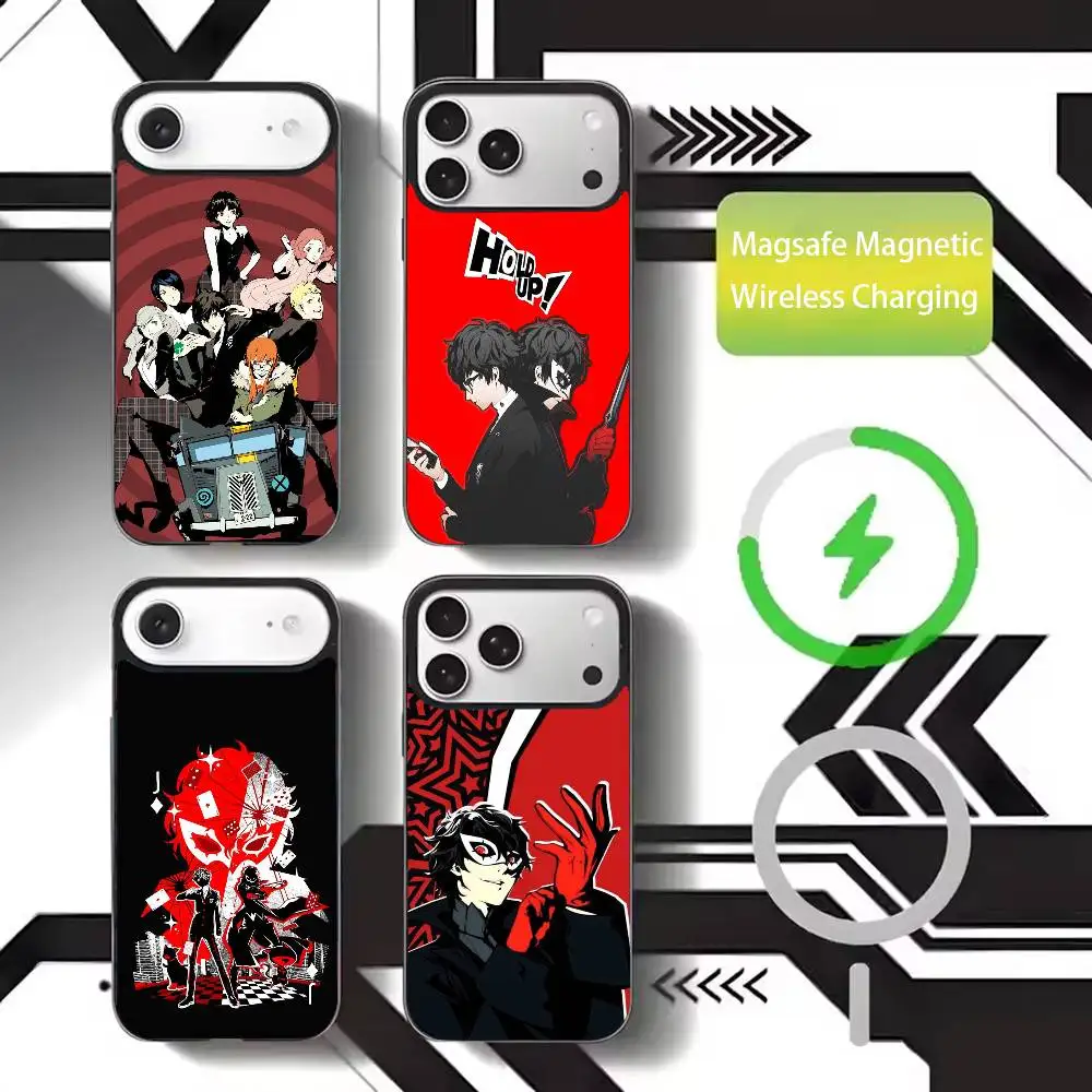 

Game P-Persona 5 Phone Case For iPhone17,16,15,14,13,12,11 Plus,Pro Max Magnetic For Magsafe Wireless Charging