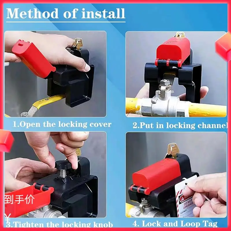 

【NEW LISTING】Adjustable Ball Valve Lockout Device Tool-OSHA-Compliant Safety Lock For 1/4'' To 2-1/2'' Valves