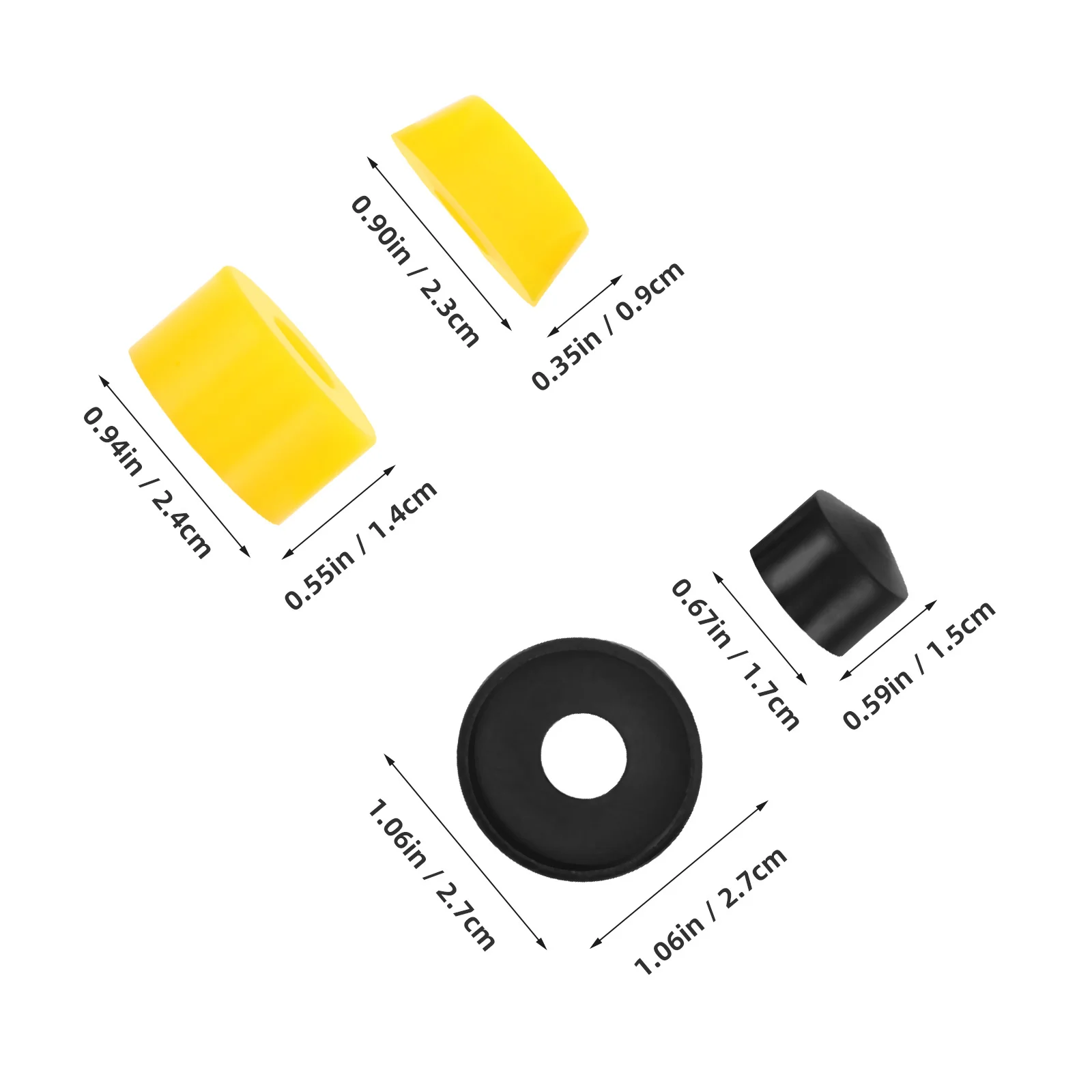 1 مجموعة لوح التزلج امتصاص الصدمات الأصفر بو البطانات الاهتزاز التخميد طوقا لشاحنة Longboard تصفح استبدال أجزاء