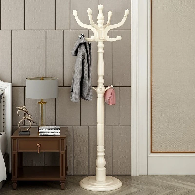 Chinese solid wood coat rack wooden vertical living room hanger bedroom hanger household simple floor