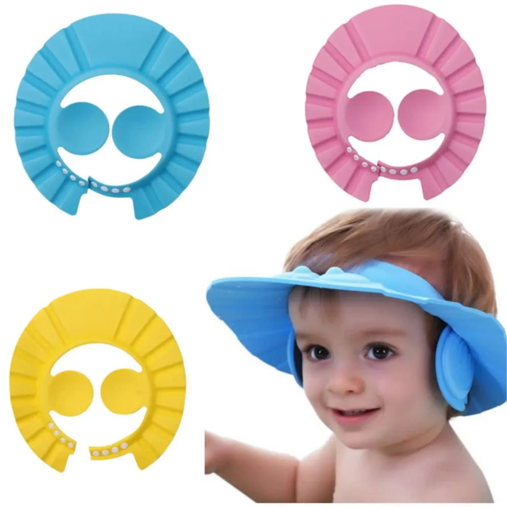 Hot Sale Adjustable Baby Shower Cap Protect Shampoo Kids Bath Visor Hat Hair Wash Shield For Children Infant beikinyuans