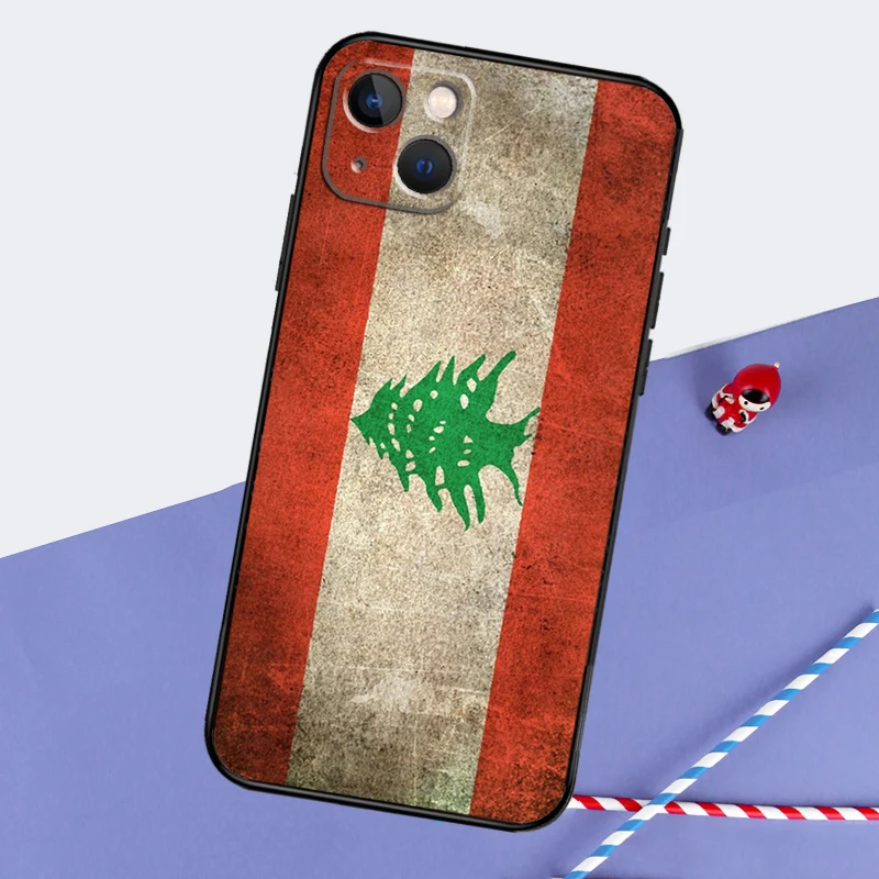 Lebanon Flag Phone Case For iPhone 16 15 14 11 12 13 Pro Max Mini X XR XS Max 7 8 Plus Cover Coque