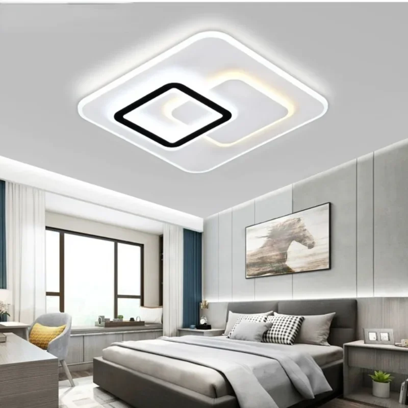 

Smart Simple Rectangle LED Acrylic Ceiling Lamp Living Room Dining Room Bedroom Corridor Study Room Remote Control Lamp