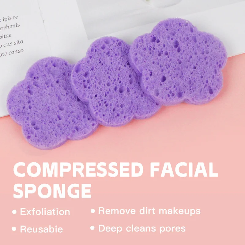 10/20PCS Reusable Face Cleaning Sponge Pad Exfoliator Mask Facial SPA Massage Makeup Removal Thicker Compress Natural Cellulose