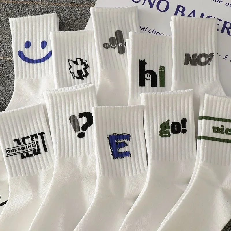 Socks Men's Versatile ins Trend Spring and Autumn New Boys' Couples Sports Medium Tube Deodorant Men's Basketball Stockings