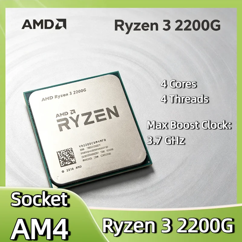 

AMD Ryzen 3 2200G R3 2200G 3.5GHz 3.7GHz 4 Core 4 Thread CPU Processor Socket AM4 14nm Vega 8 Graphics Tray No Fan