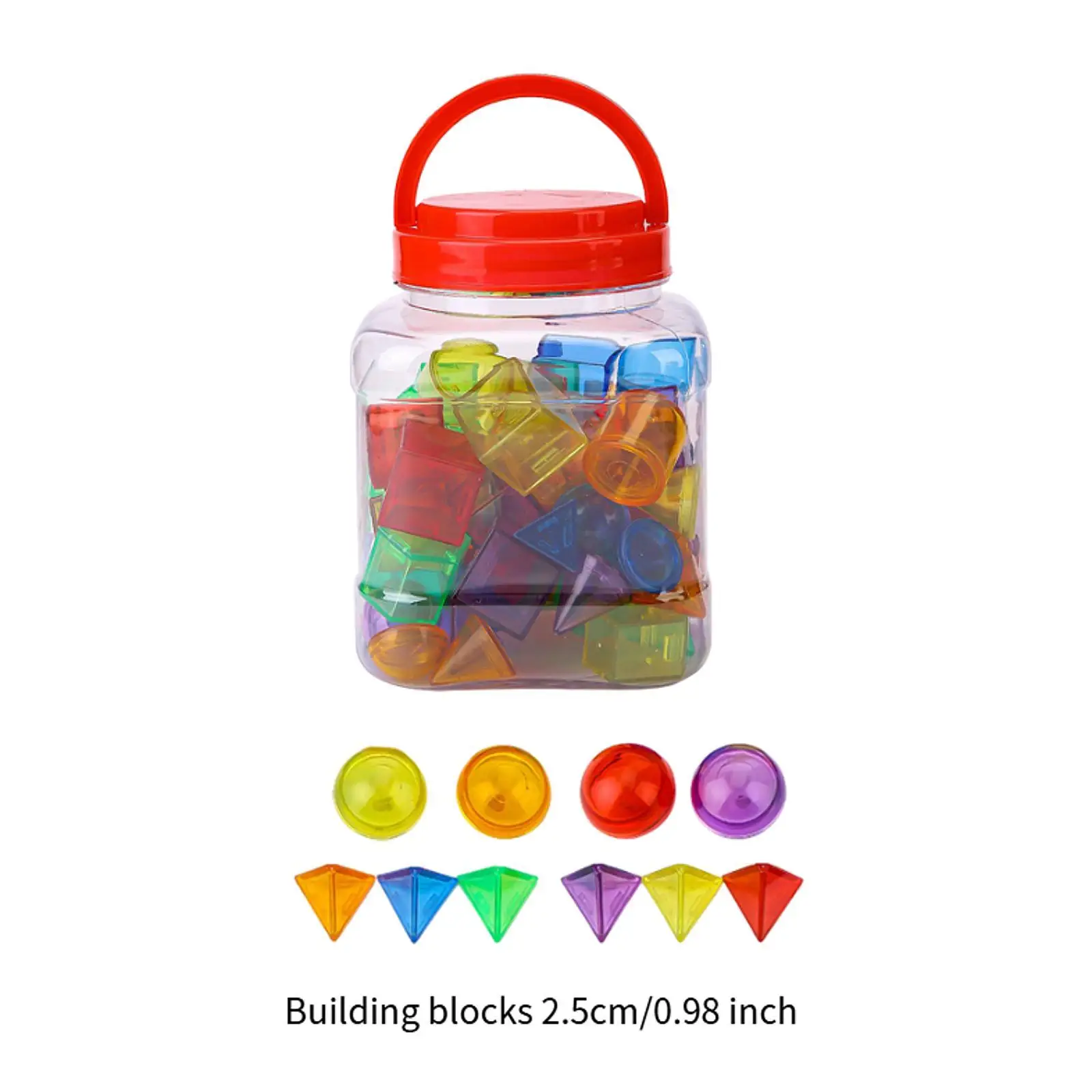 60x Geometric Shapes for Kids for Teaching Manipulatives Light Table Toys Colorful Geometric Solids for Children Boys Girls Kids