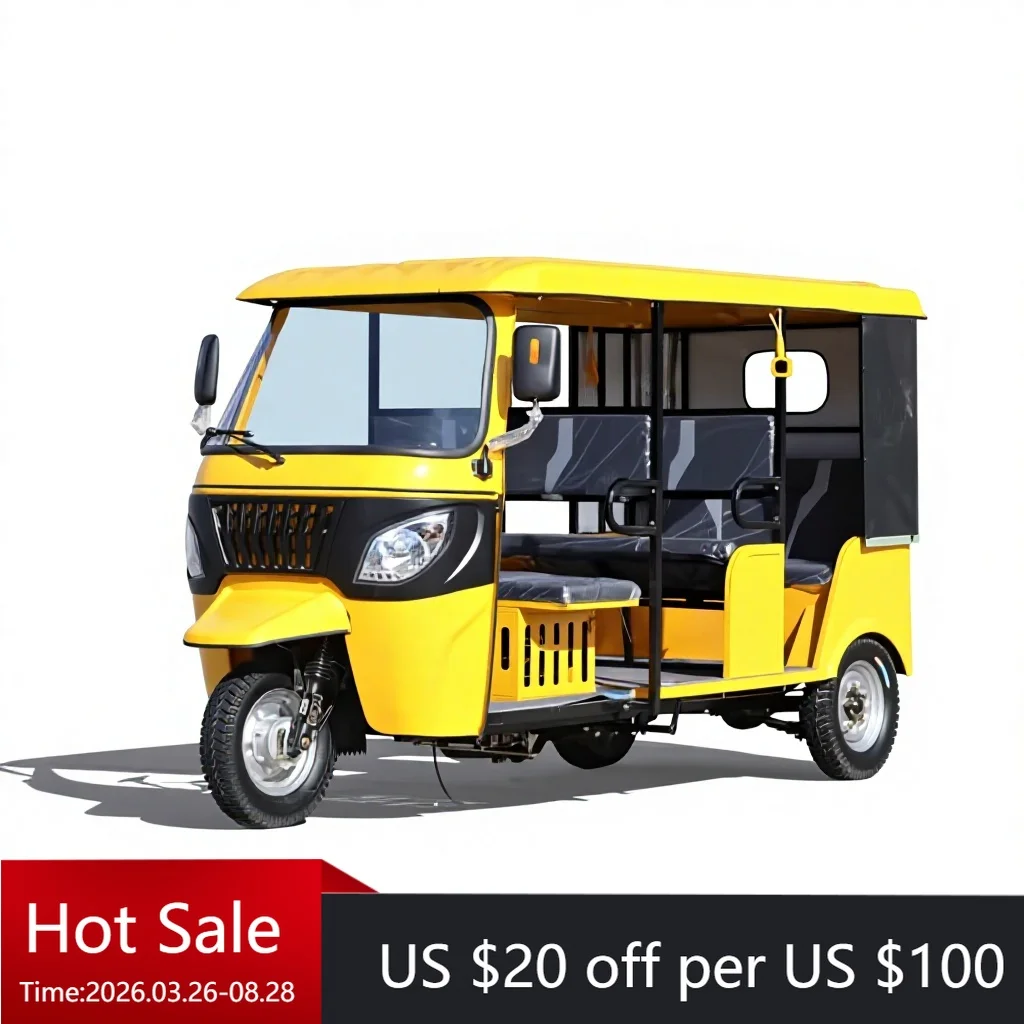 Tc 2000W electric tricycle, closed body, 9 seats, speed 30-50 km/h, cruising range 150-250 km, electric tricycle