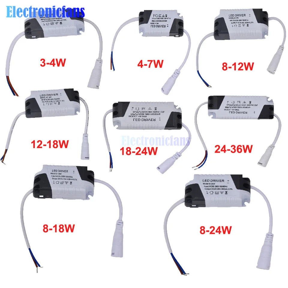Adaptateur de pilote LED 3 couleurs pour éclairage LED, transformateur Non isolant AC165-265V 8-24W, 20-40W, 30-50W, 40-60W et 50-70W, pilote LED
