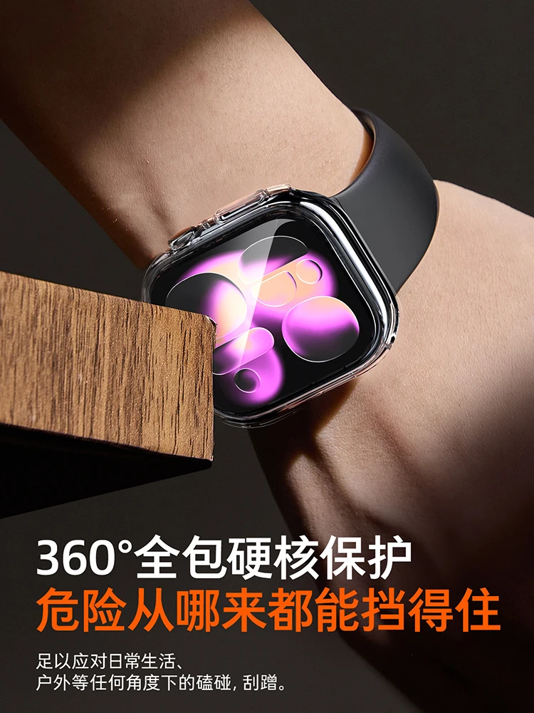 2pcs Tempered Glass Case For Apple Watch Series 11 10 9 8 7 6 SE 46mm 45MM 41MM 42 40mm 44MM Screen Protector Cover Accessories image 3