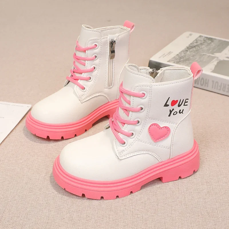 Girls Ankle Boots Fashion Children Beautiful Princess Boots Non-slip Kids Performance Boots Anti-Slippery 2024 Winter New