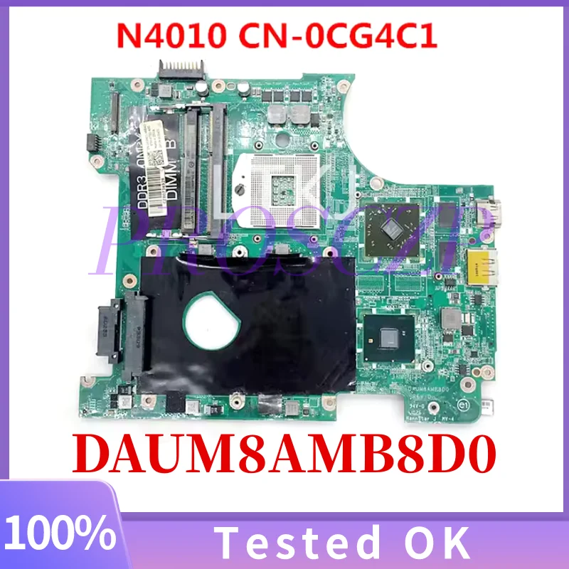 Placa-mãe DAUM8AMB8D0 CN-0CG4C1 0CG4C1 CG4C1 para DELL Inspiron 14R N4010 Laptop PGA989 HM57 HD5470M 100% totalmente testada