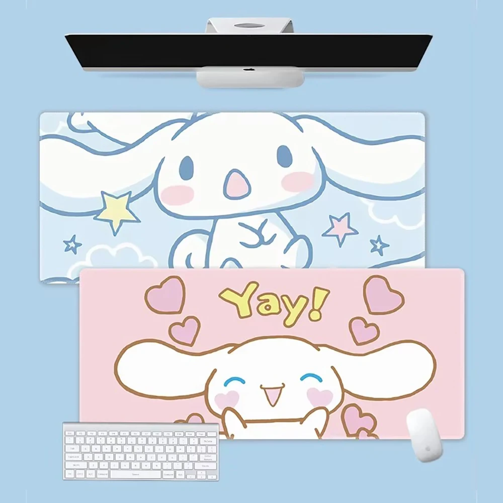 

Коврик для мыши Cinnamoroll, большой коврик в стиле аниме Kawaii, игровой коврик для мыши Kuromi, геймерский коврик для стола, XXL для ПК, клавиатуры, мыши, ковер