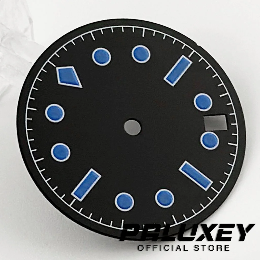 NH35 28,5 мм стерильные Dlai 50-fathoms Запчасти для циферблата часов NH35A 4R35 зеленые светящиеся детали для замены