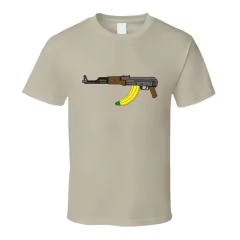 Banana Clip AK47 funny mash rifle machine guns NRA fan T Shirt