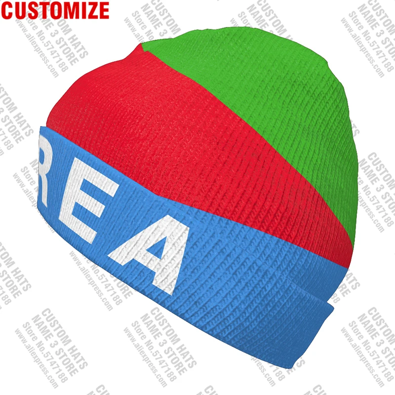 Eritrea Knitted Hat Free Custom Name Winter Cold Pullover Eritreans Eri Lion Flag Africa Ertra Keep Warm Caps Al Hip Hop Beanies