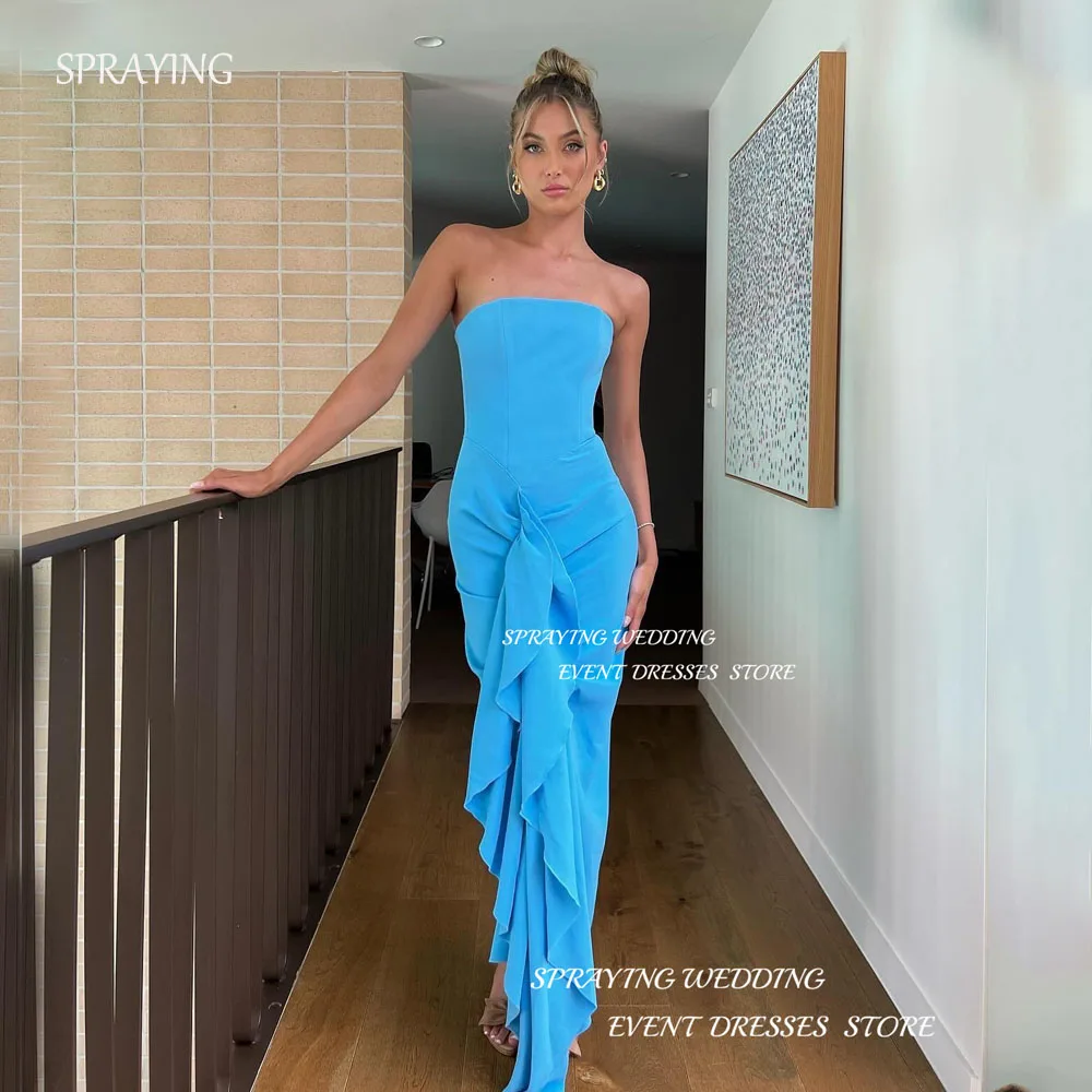 Éventuelles RAYING-Robe de soirée trompent sirène bleu foncé, robe de soirée longueur au sol, robe éducative pour femme, élégante