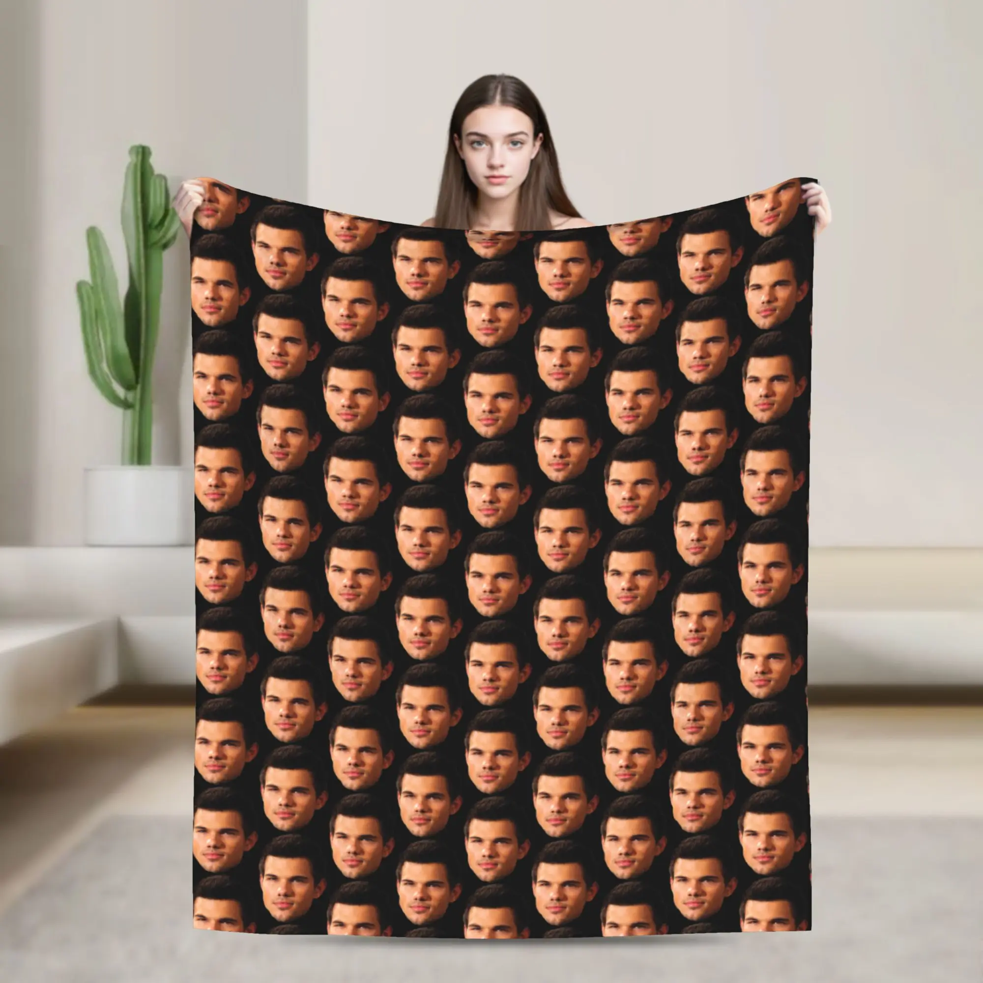 Lautner Jacob Black Blankets Coral Fleece Plush Winter Twilight Bella Breathable Warm Throw Blankets for Sofa Car Bedding Throws