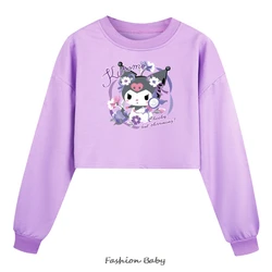 Lovely Kuromi Melody Fall Casual Teens Girls Hoodies Kids Sweatshirts Long Sleeve Cartoon Boys Sweaters Pullovers Hooded Coat