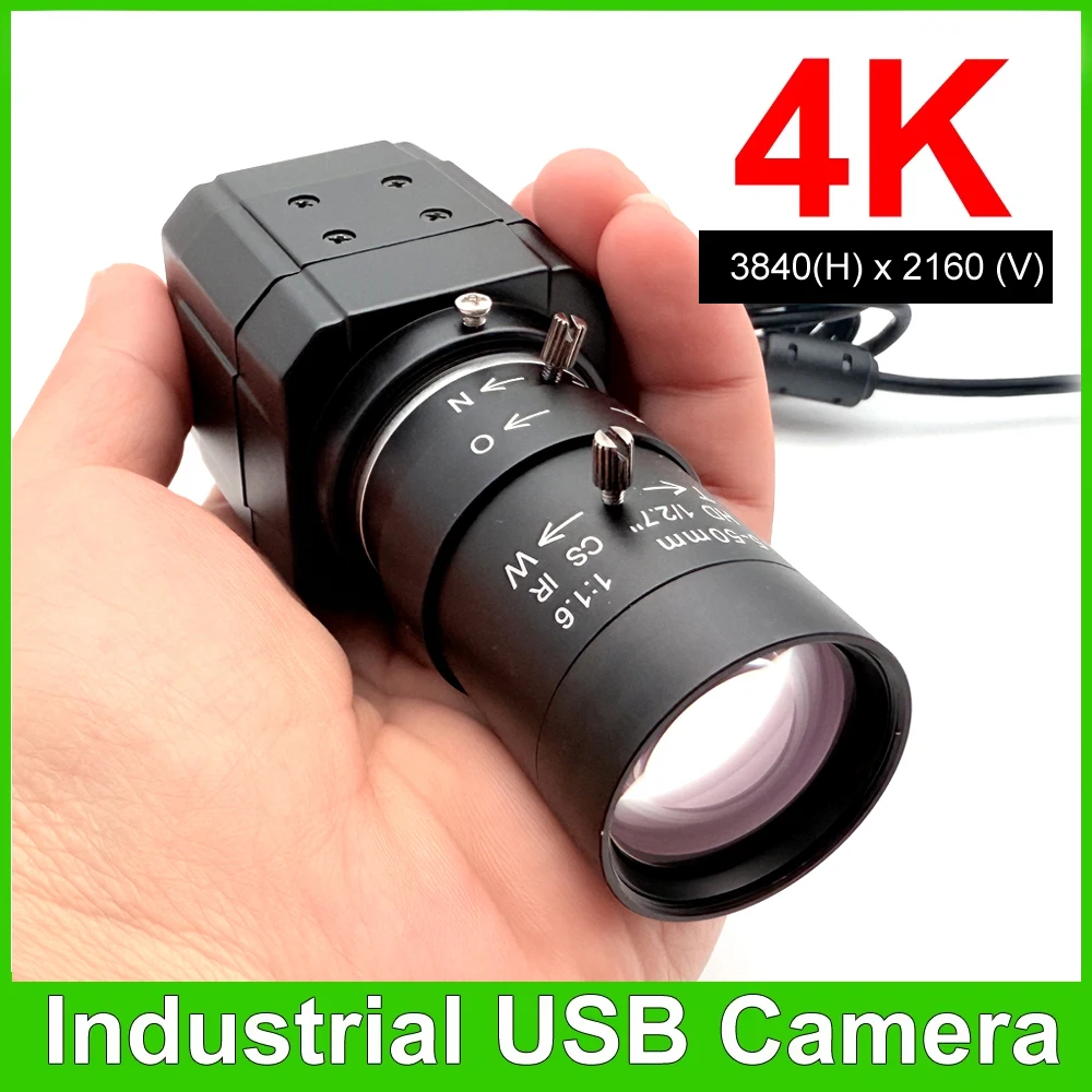 HD 4K 8MP Webcams 5-50mm 2.8-12mm Varifocal CS Lens 4mm Fixed Lens or Without Lens 2K 4MP USB Camera for Teams/OBS/PC/Mac/Laptop
