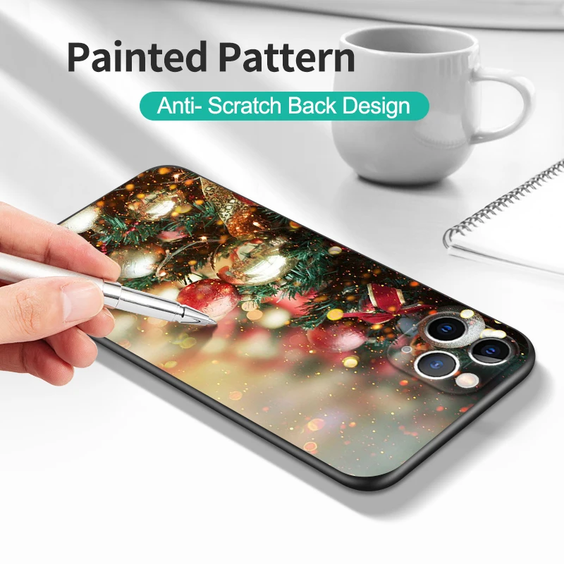 For iphone 11 Case for iphone 11 pro max Cover eleven coque etui 11pro Phone back Cover black tpu case winter christmas girl