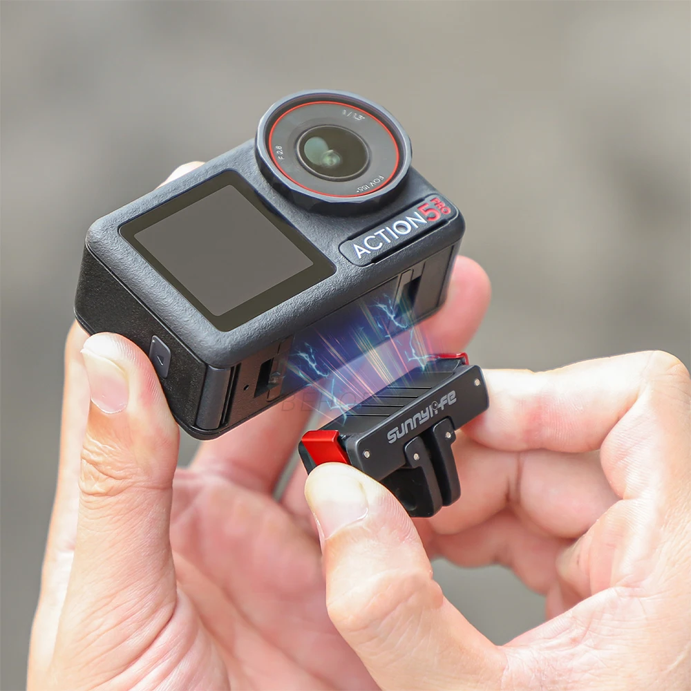 حامل محول مغناطيسي Ouick-Release لـ DJI Osmo Action 5 Pro إطار حماية قاعدة قابلة للطي لملحقات Action 4/3