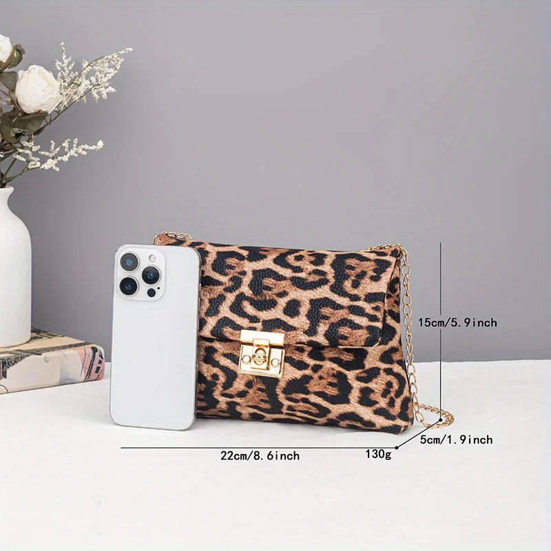 Fashion leopard print women's shoulder bag exquisite versatile trend messenger bag commuter temperament retro small square bag