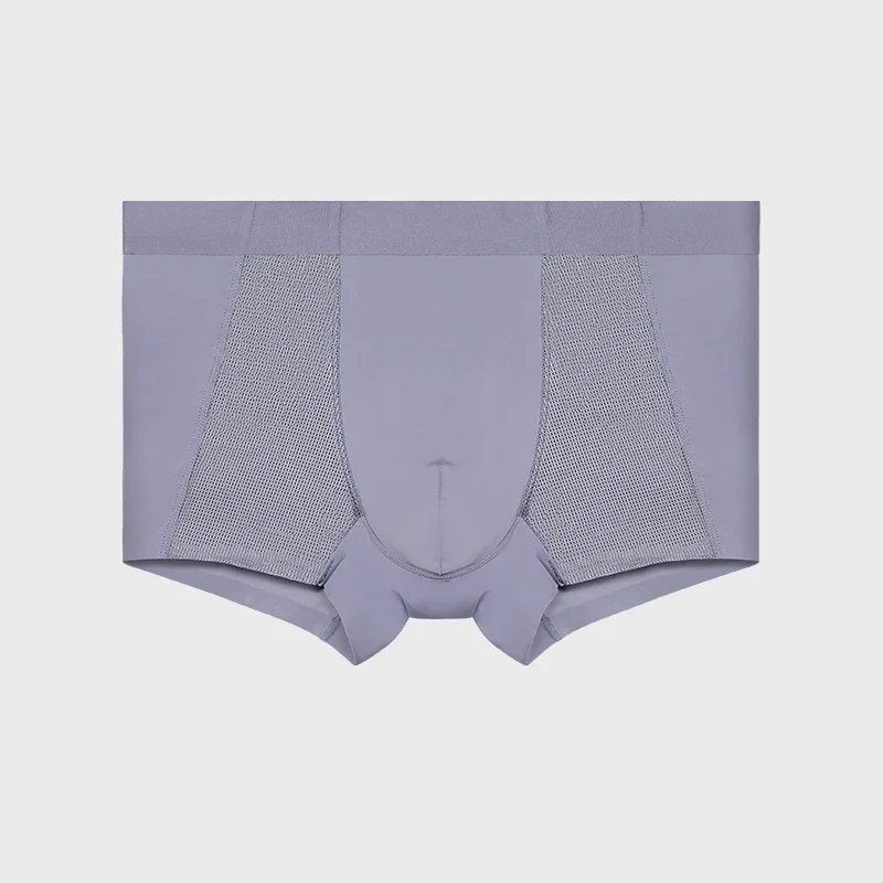 Herren Eisseide Antibakterielle Unterwäsche Herren Mesh Atmungsaktive Boxershorts Sommer Dünne Jungen Sport-Boxershorts