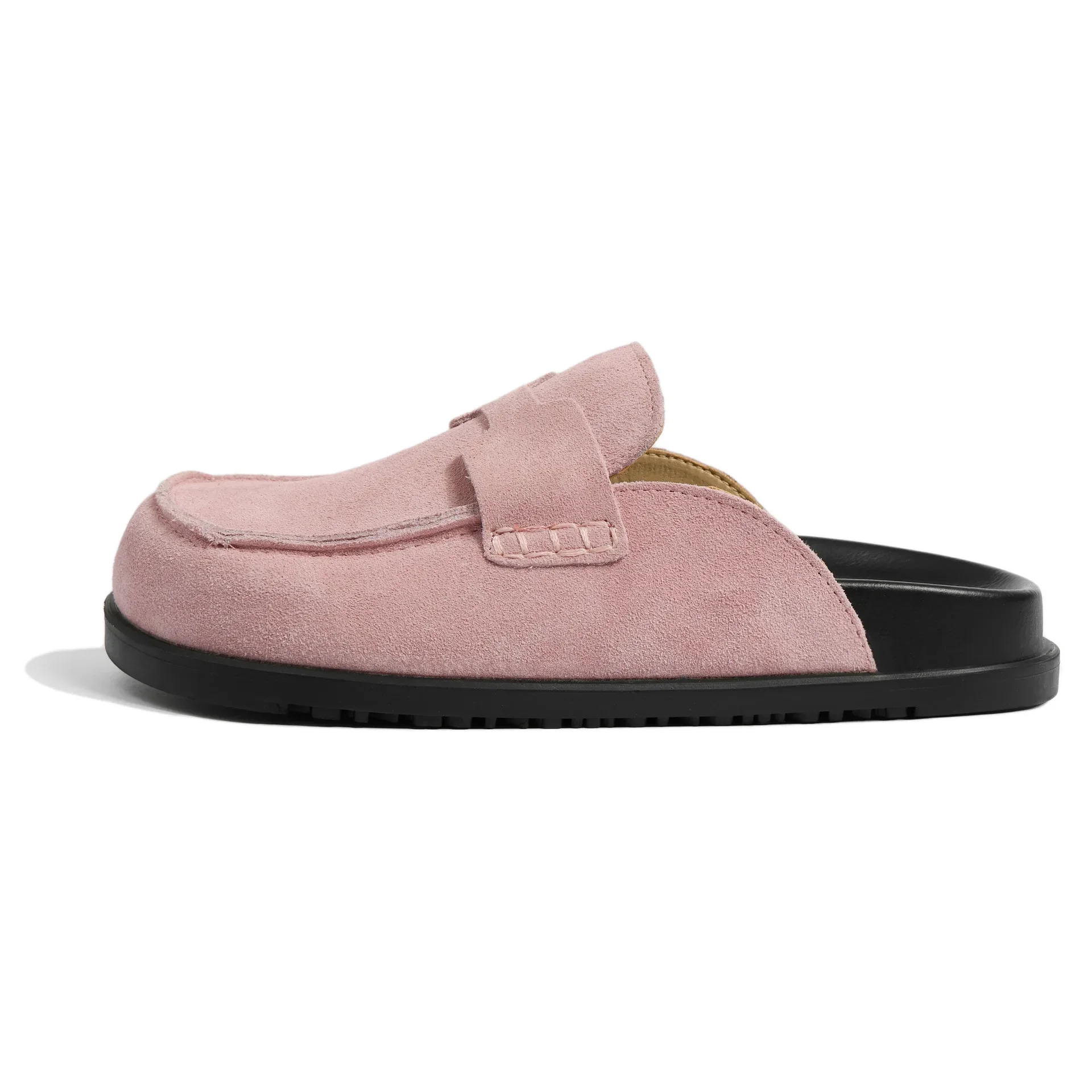 Soft Bottom Genuine Leather Women's Slippers Five Colors Available Bocan Outdoor Wear-Resistant Slip-On Shoes Korean Style