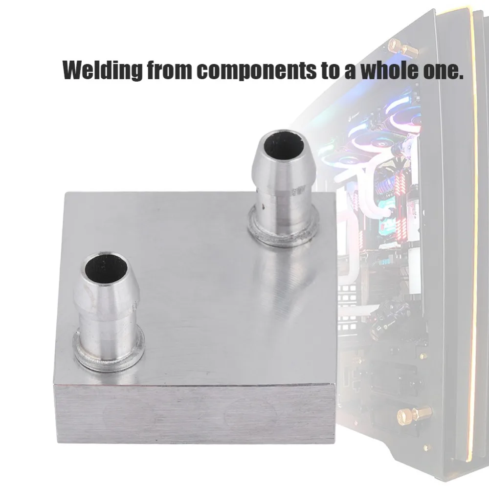 40x40mm Water Cooling Block High Performance Low Restriction Aluminum Block Nozzle Upward Liquid Water Heatsink CPU Cooling
