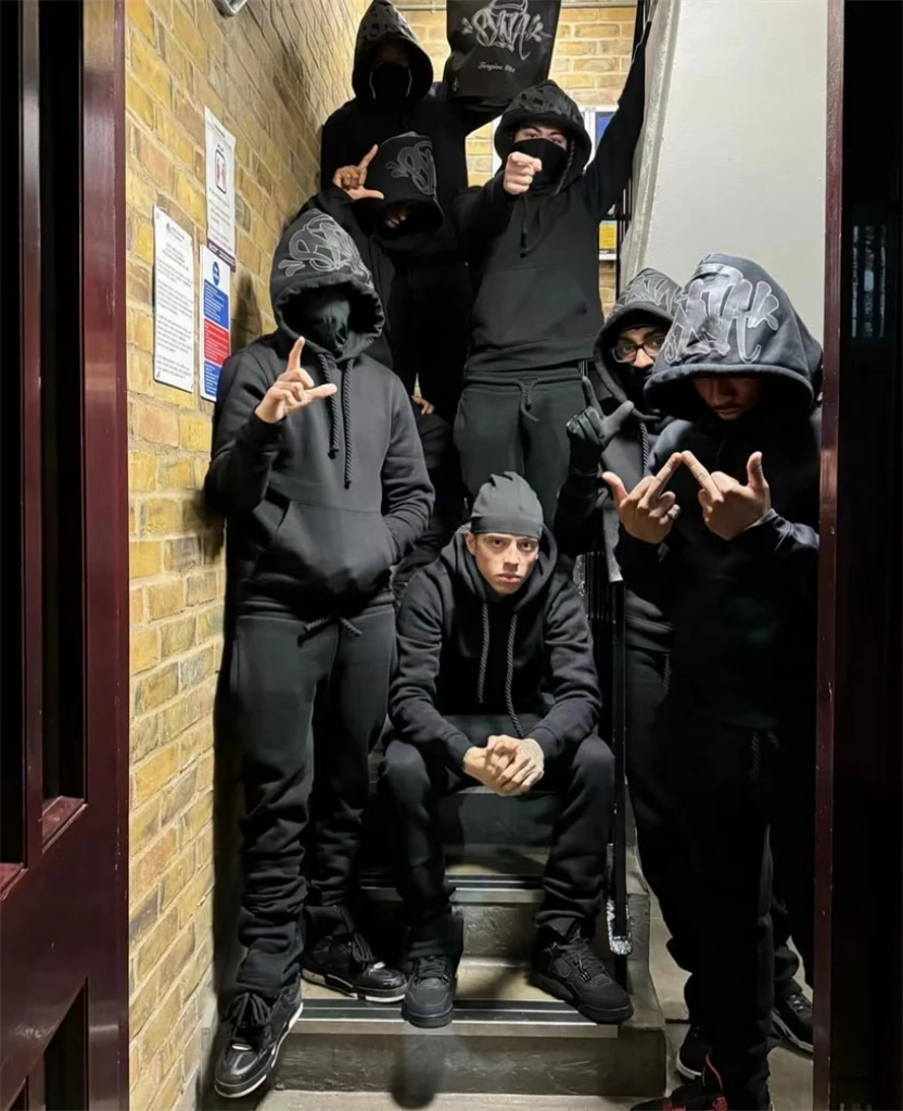 

Autumn Winter Hoodie Sweatirt Long Sve Slim Fit Polyester Cotton Set for Teens Chinese Brand Tagkita Pure Bla ey Blue