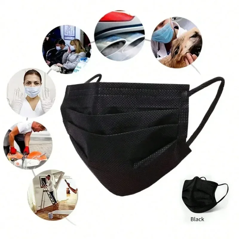 50 Pieces Disposable Masks With Adjustable Clips: Comfortable, Breathable, Skin-Friendly Fabric, Suitable For Home, School,