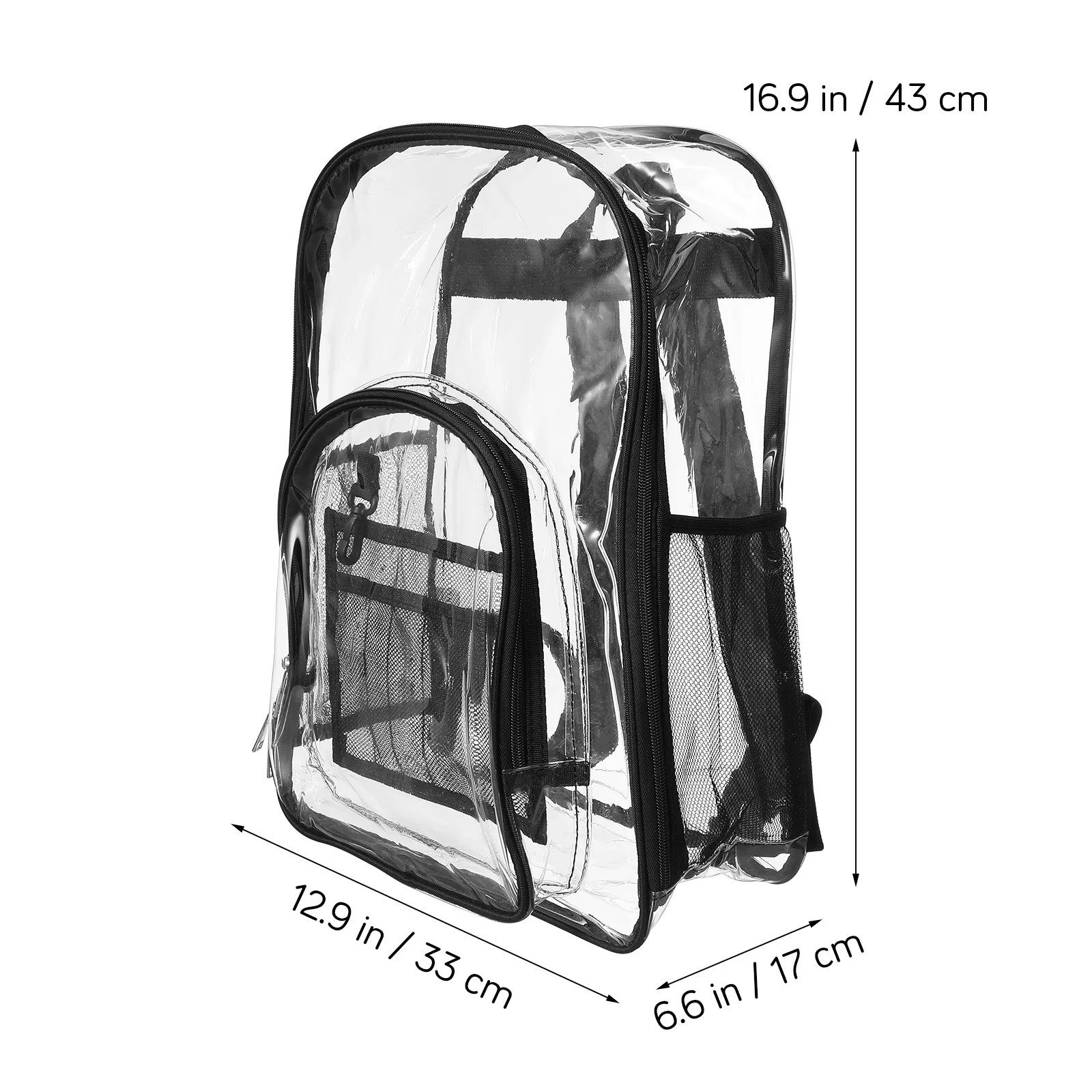 Clear Backpack Transparent Durable PVC Stadium Bag Spacious School Bag Clear Bookbag Multiple Pockets Comfortable Shoulder