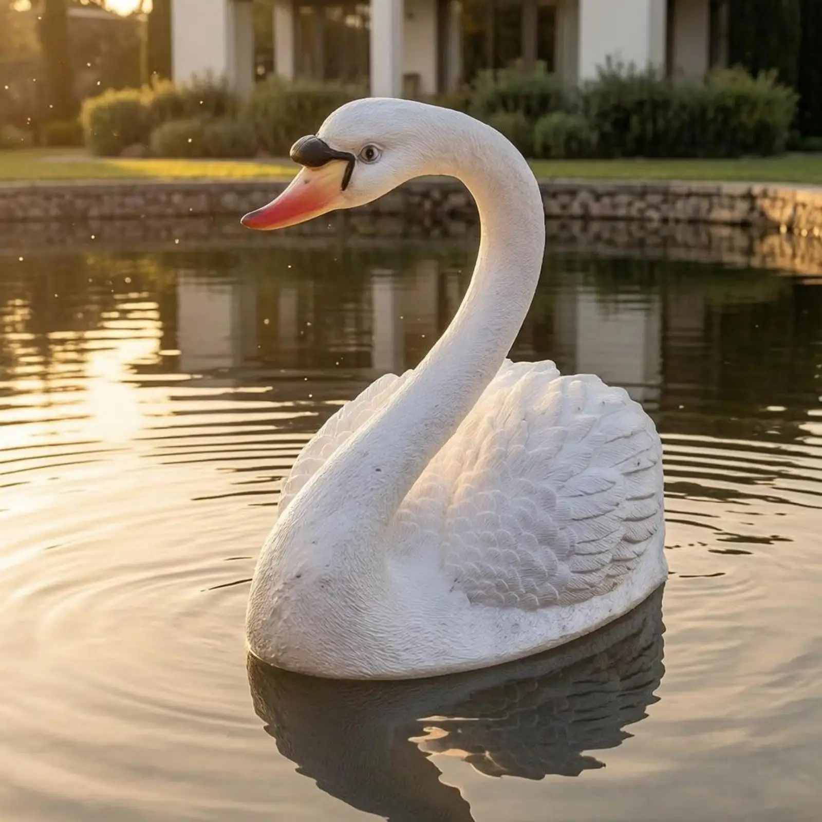 Water Floating Swan Decoration for Pond Ornament Outdoor Garden Pool Statue Fiberglass Bird Sculpture