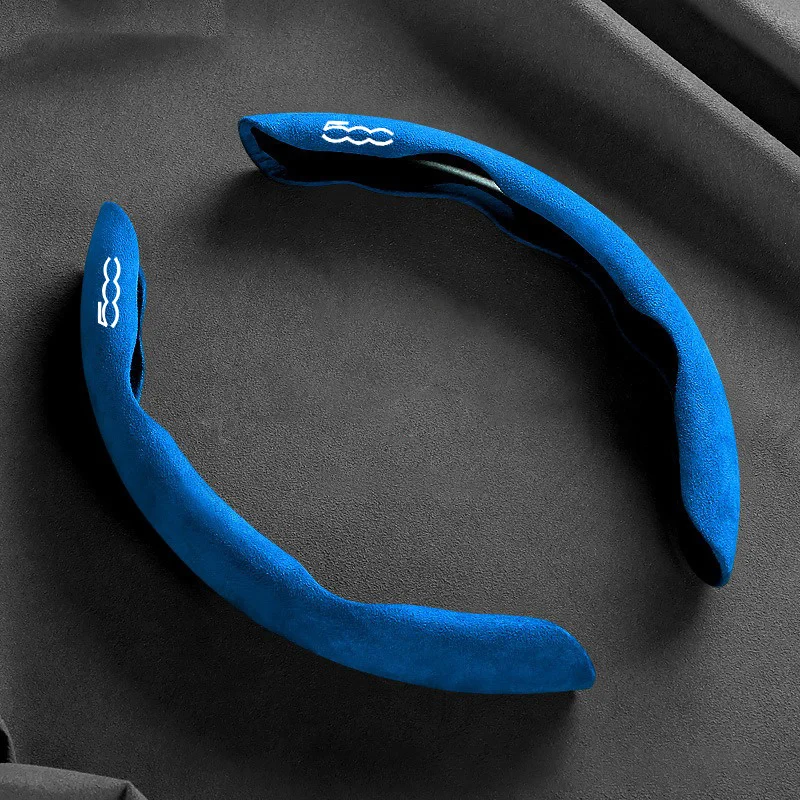 

For Fiat 500 2007-2022 500e 2020 2021 500L 2014-2018 500X 2015-2022 Accessories Car Non-Slip Steering Wheel Cover Suede Leather