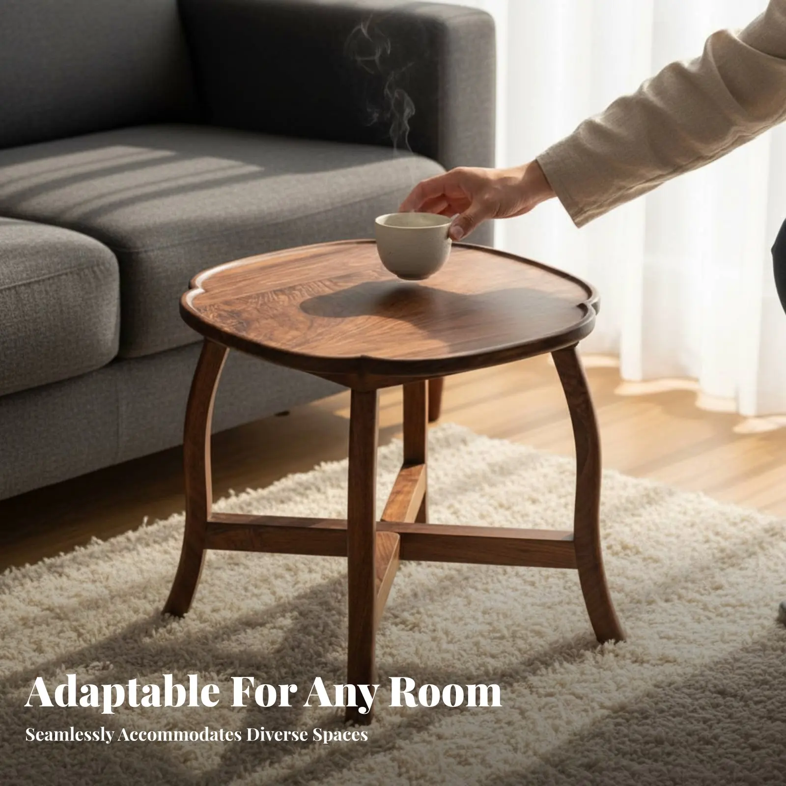 

Folding Bed Tray Foldable Design Low Table Portable Space-Saving for Apartment Dwellers, Students, Balcony, Living Room, Bedroom