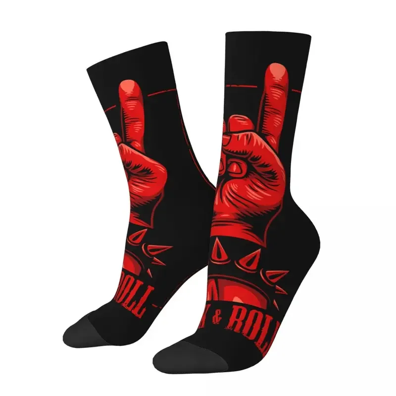 Y2K Hand In N Sign calcetines divertidos para hombre, Vintage Rock And Roll Music Harajuku, Casual Crew Sock, Gift Pattern Printed