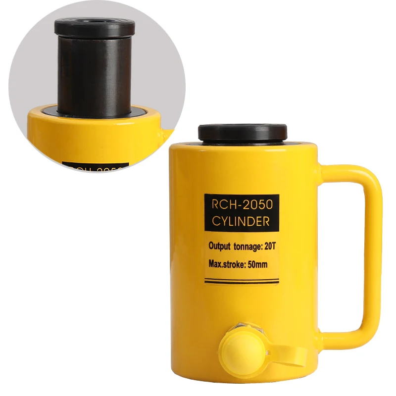 20Ton Hollow Single Acting RCH-2050 Hydraulic Ram Cylinder Jack Automatic Quick Connector Port 50mm Stroke For Lifting