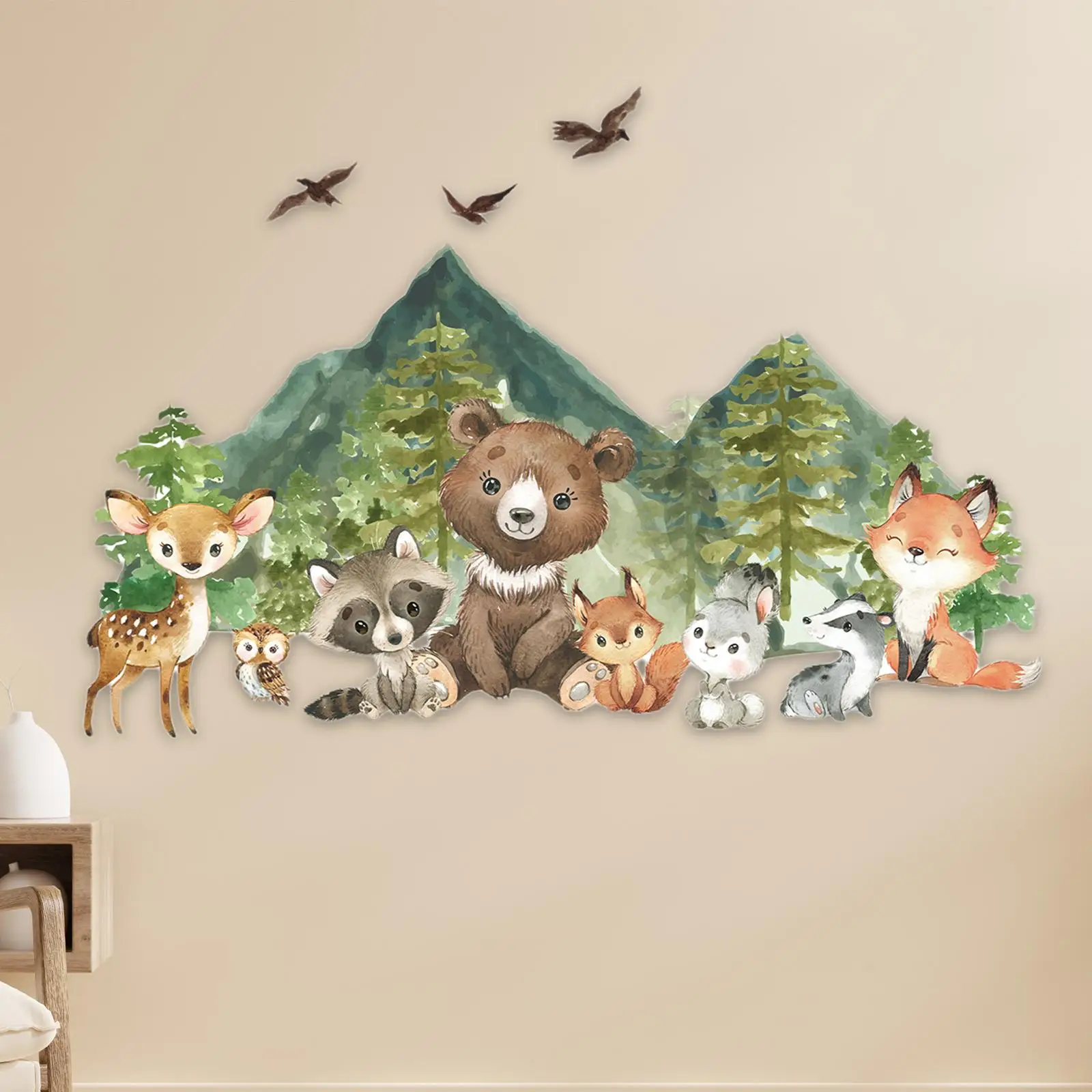 Animal Wall Art Decals Self Sticky Background for TV Background Corridor