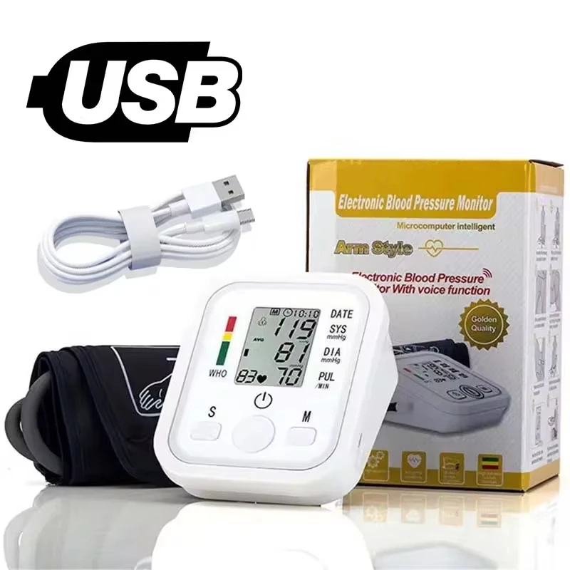 ABX Automatic Digital ARM Blood Pressure Monitor Sphygmomanometer Tonometer Tensiometer Heart Rate Pulse Meter BP Monitor Voice