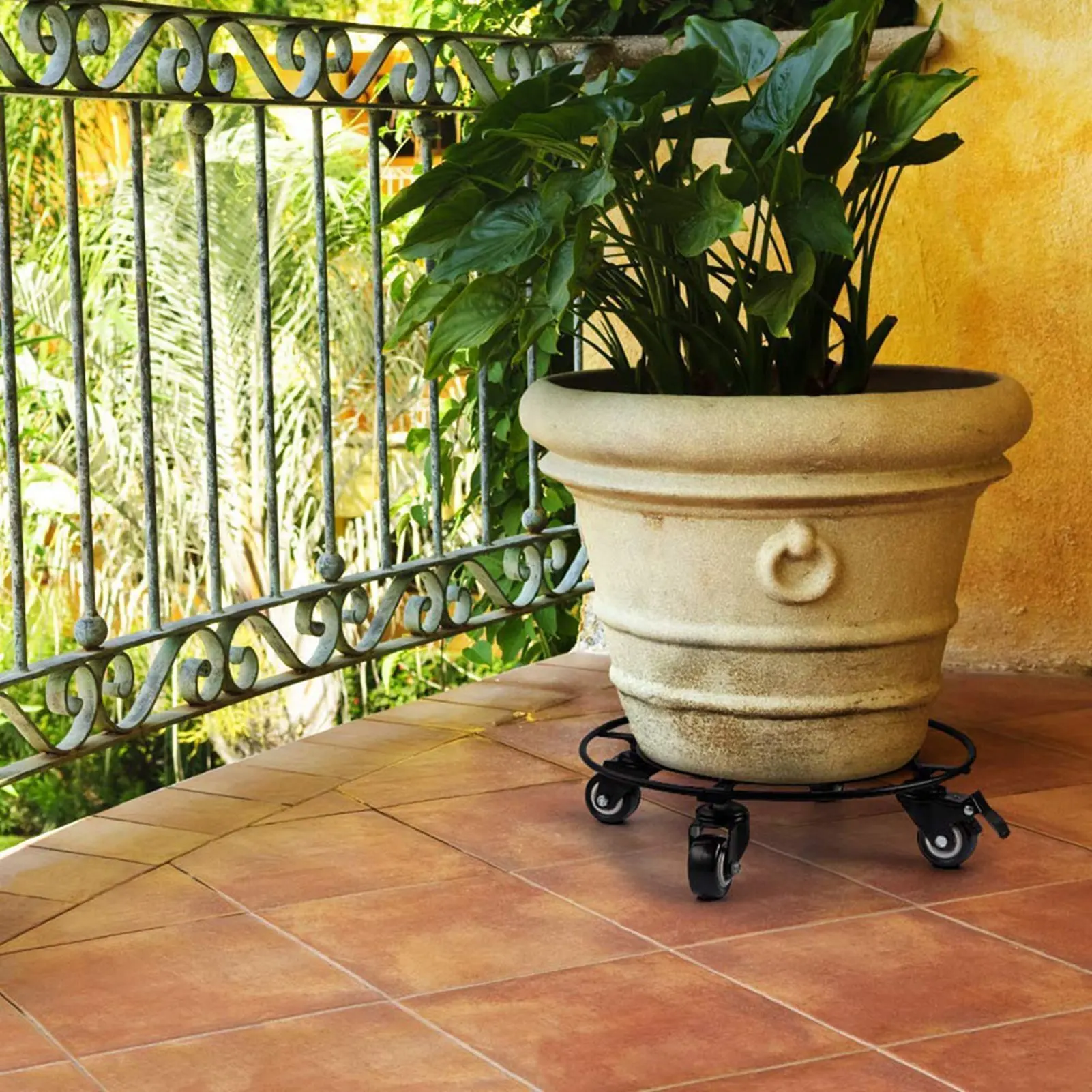 Heavy Duty Iron Potted Plant Stand Heavy Duty Iron Potted Plant Stand With Wheels Round Flower Pot Rack for Indoor Outdoor