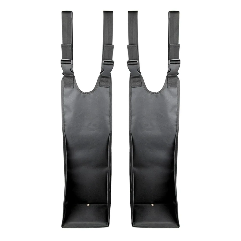 2PCS Durable Black ATV Rear Passenger Foot Rest Adjustable Universal Hanging Foot Peg Bag Oxford Cloth Foot Rest ATV