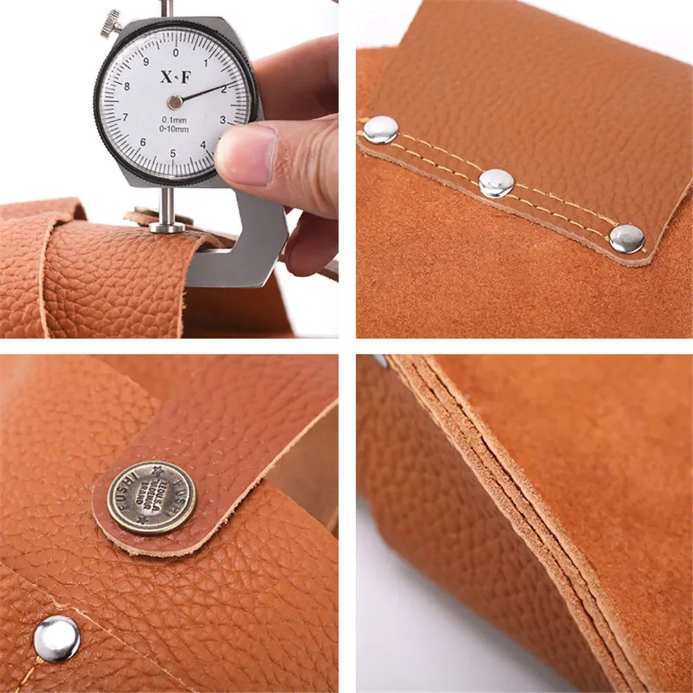 Vintage Leather Electric Drill Storage Bag Multi-pocket Tool Waist Bag for Belt Makita Electric Wrench Electric Screwdriver